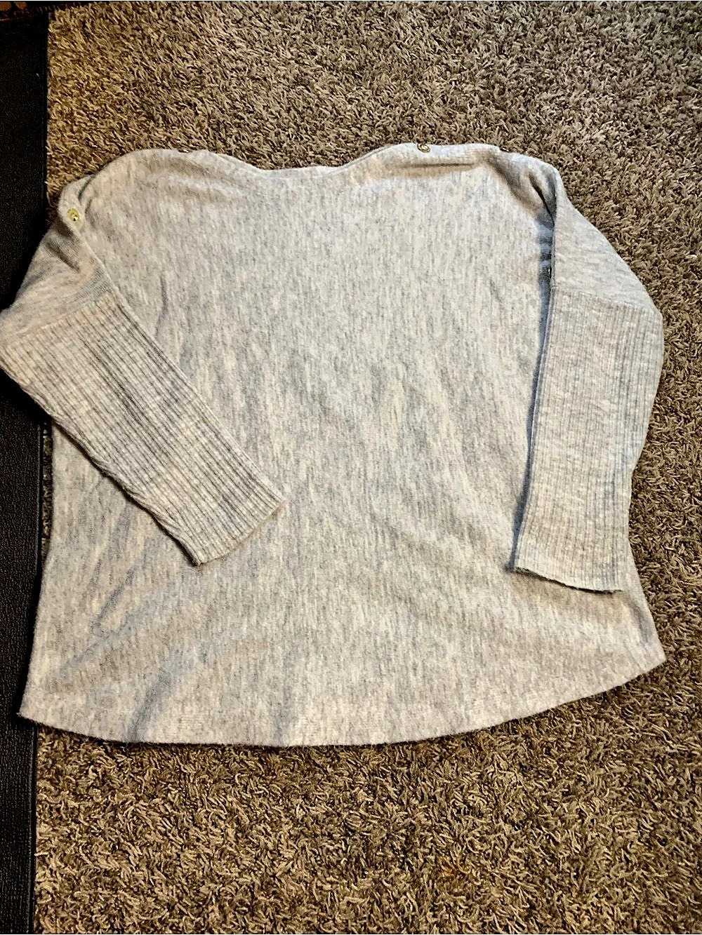 LILLY PULITZER XL Arna Button Shoulder Knit Sweater Seaside Grey Slouchy